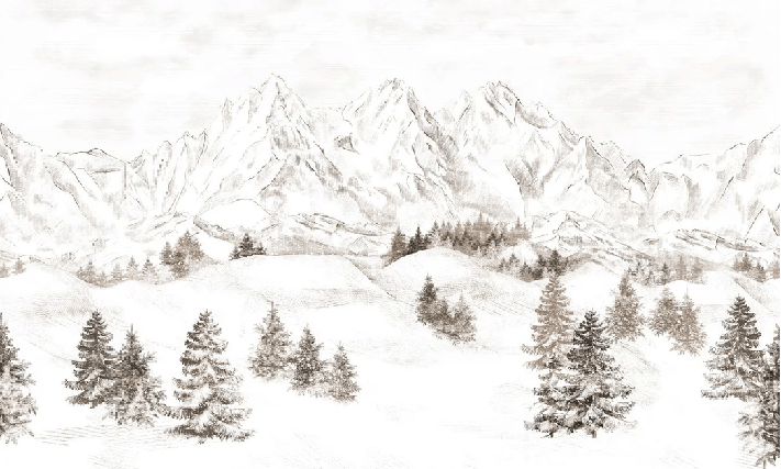 Papier peint montagne massif des Alpes - Muralconcept