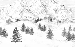 Papier peint montagne sommets de Chamonix, XXL, tendance