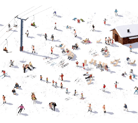 Papier peint panoramique après ski - Muralconcept