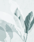 Modern water-green foliage wallpaper