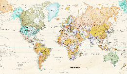 Papier peint original carte du monde, XXL, tendance