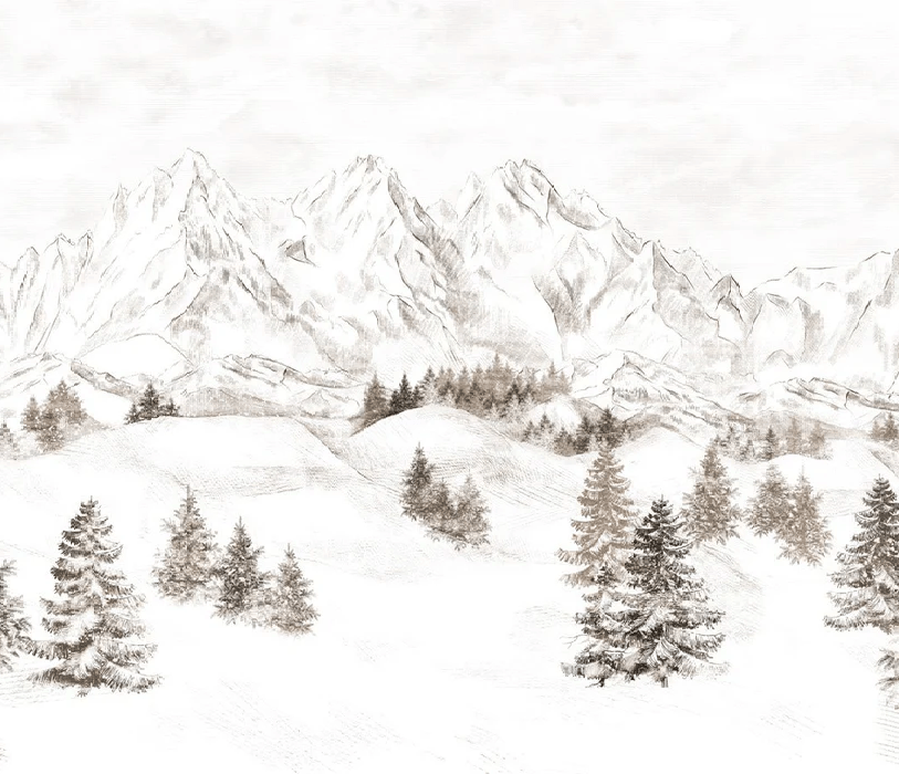 Papier peint montagne massif des Alpes - Muralconcept