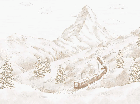 Papier peint panoramique Mont Cervin sépia, XXL, tendance