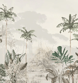 Papier peint panoramique jungle eden vert - Muralconcept