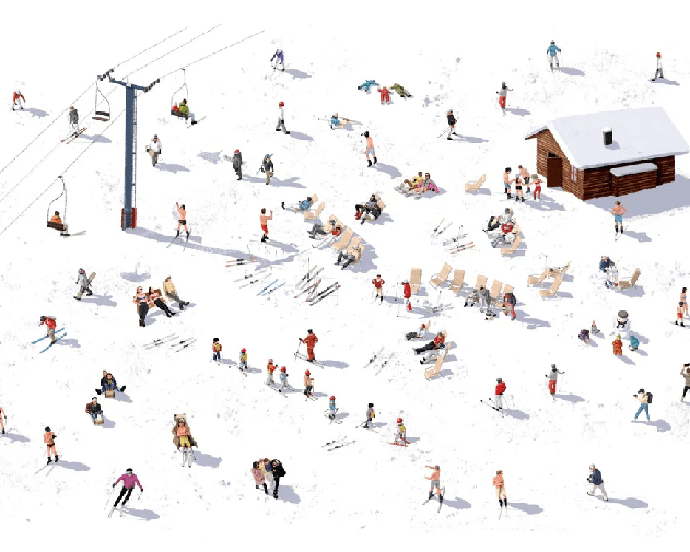 Papier peint panoramique après ski, XXL, tendance