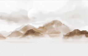 Papier peint montagnes voilées – Lueur sépia - Muralconcept