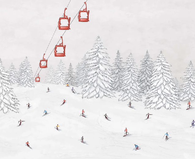 Colorful gondola wallpaper