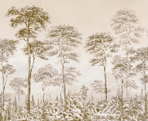Papier peint nature pinède sépia, XXL, tendance