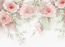 Papier peint Rose Aquarelle - Muralconcept