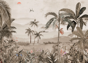 Papier peint l'art de la jungle peint, XXL, tendance