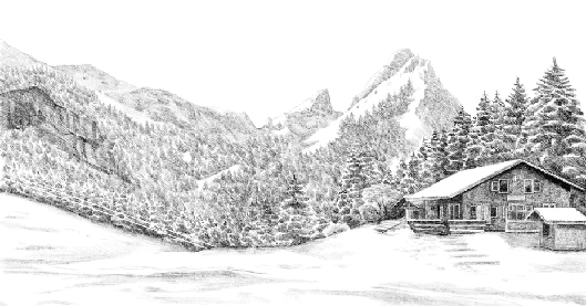Papier peint montagne Suisse - Dent d'Oche - Muralconcept