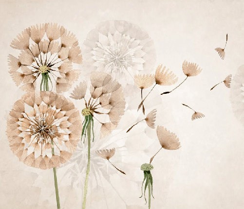 Papier peint fleur pissenlit - Muralconcept