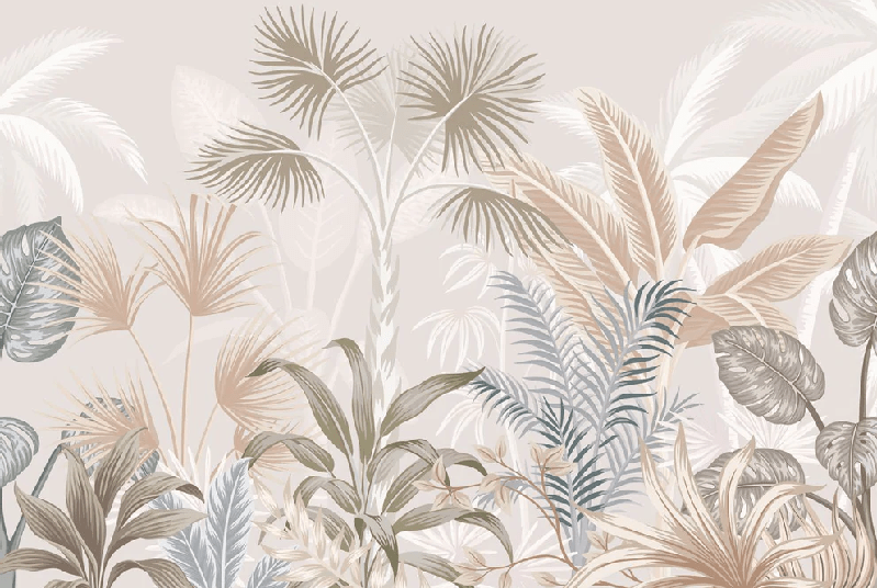 Papier peint panoramique jungle terracotta - Muralconcept