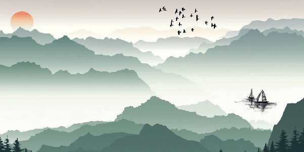 Papier peint montagne et voile sur le lac, XXL, tendance