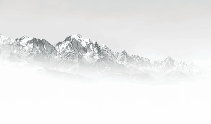 Papier peint Mont Blanc dans la brume noir et blanc - Muralconcept