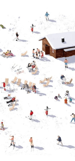 Carta da parati panoramica per l'après ski