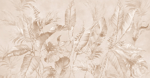 Papier peint élégante jungle poudrée - Muralconcept