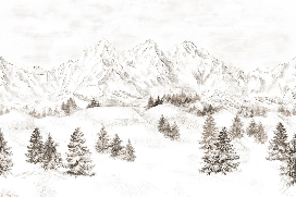 Papier peint montagne massif des Alpes - Muralconcept