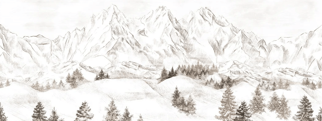Papier peint montagne massif des Alpes - Muralconcept