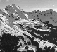 Papier peint montagne noir et blanc les Aravis - Muralconcept