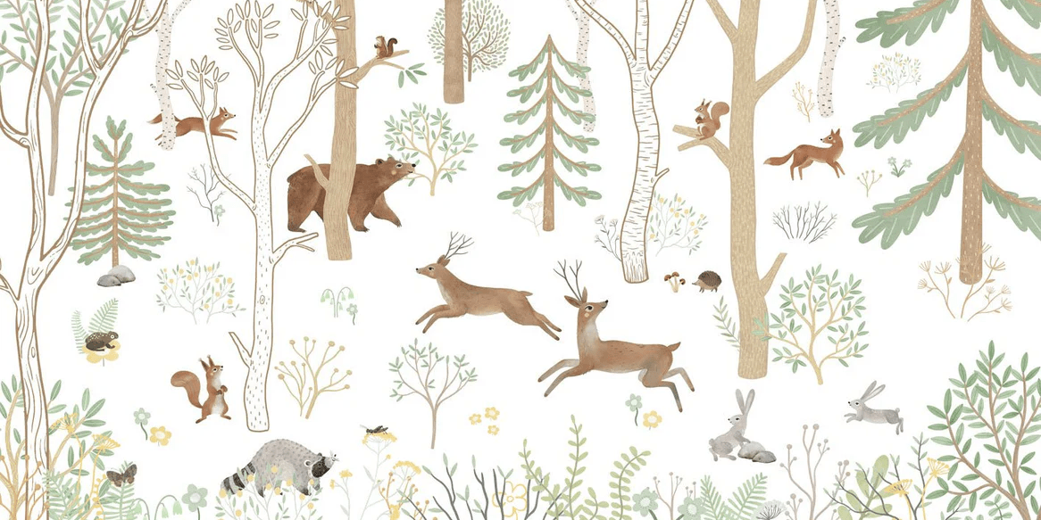 Papier peint enfant - Forêt animée - Muralconcept