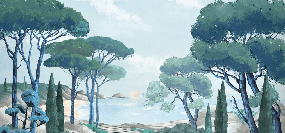 Papier peint balade dans les calanques - Muralconcept