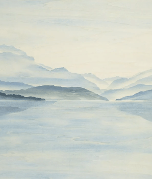 Papier Peint Vue Grand Albigny | Les Bleus du Lac® - Muralconcept