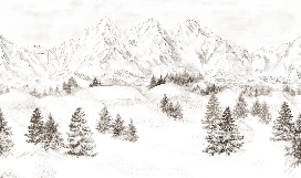 Papier peint montagne massif des Alpes - Muralconcept