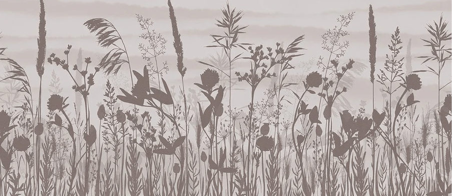 Papier peint panoramique brindille monochrome, XXL, tendance