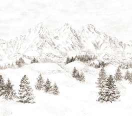 Papier peint montagne massif des Alpes - Muralconcept