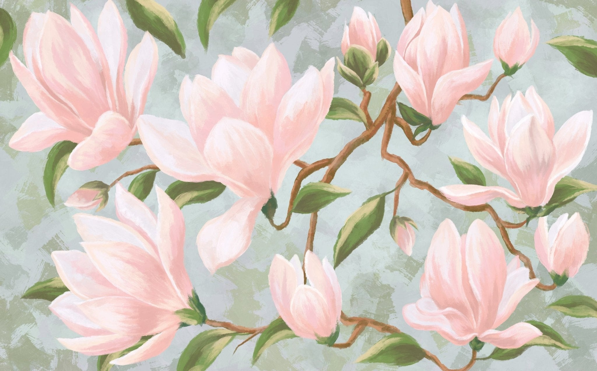 Papier peint fleurs magnolias - Kam et Léon Papier peint fleurs magnolias - Kam et Léon