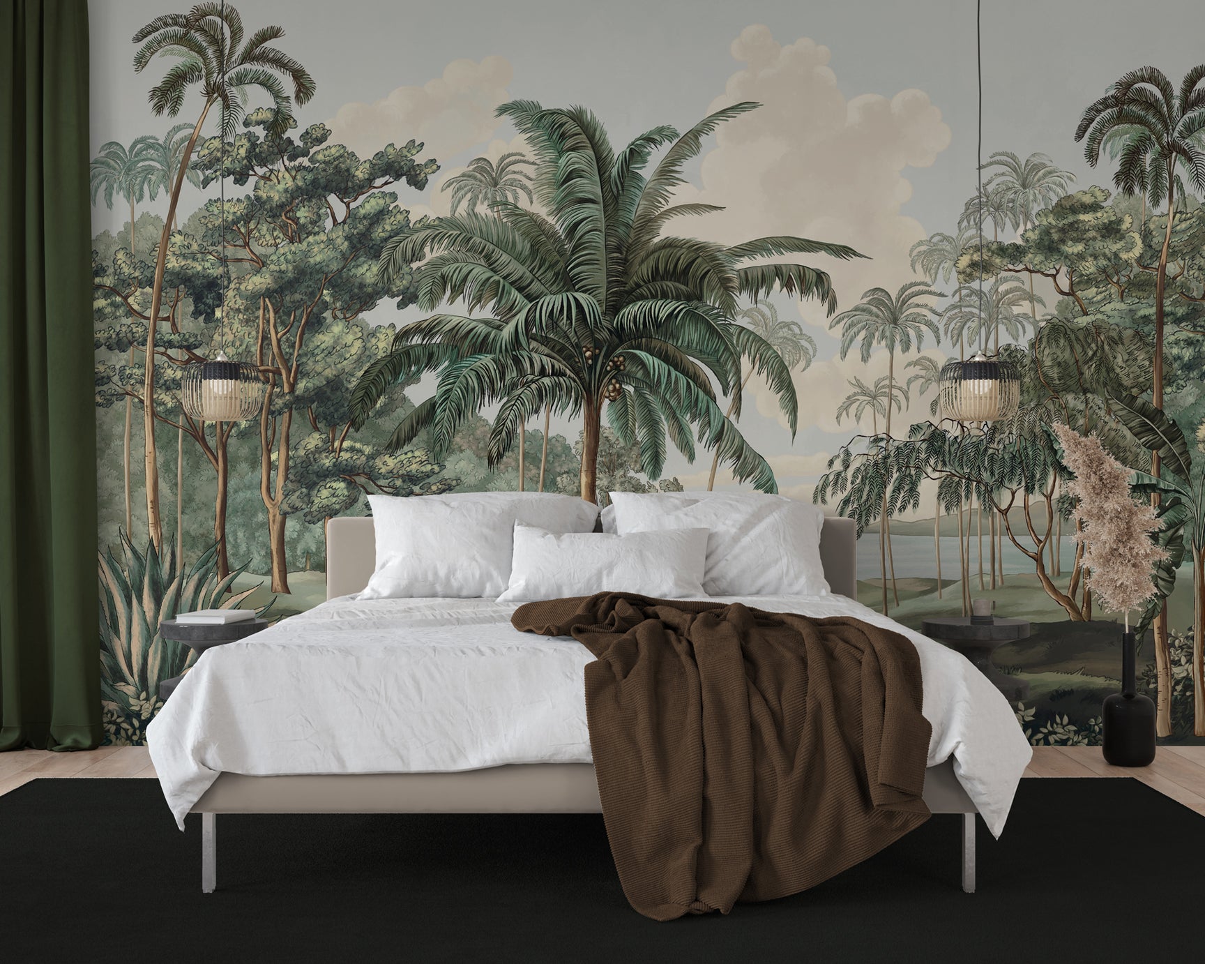 Papier peint panoramique tendance exotique trees
