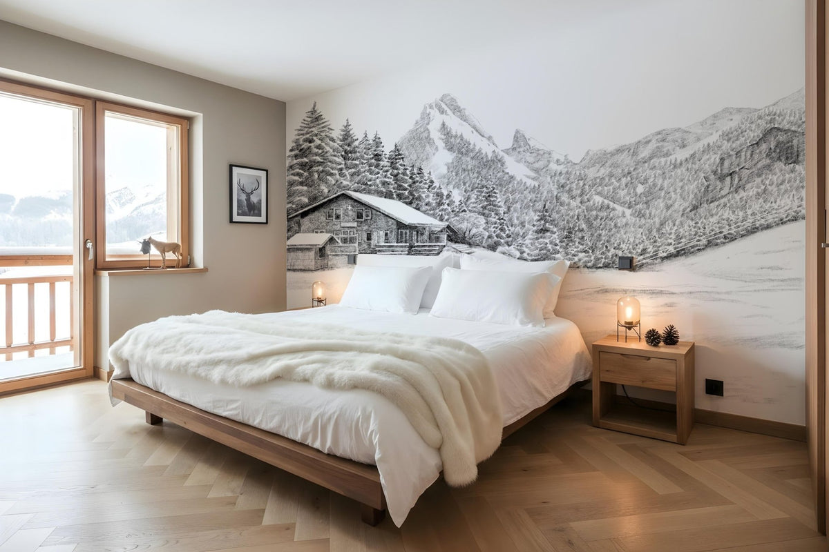 Papier peint panoramique Dent d’Oche – Design alpin sur mesure ...