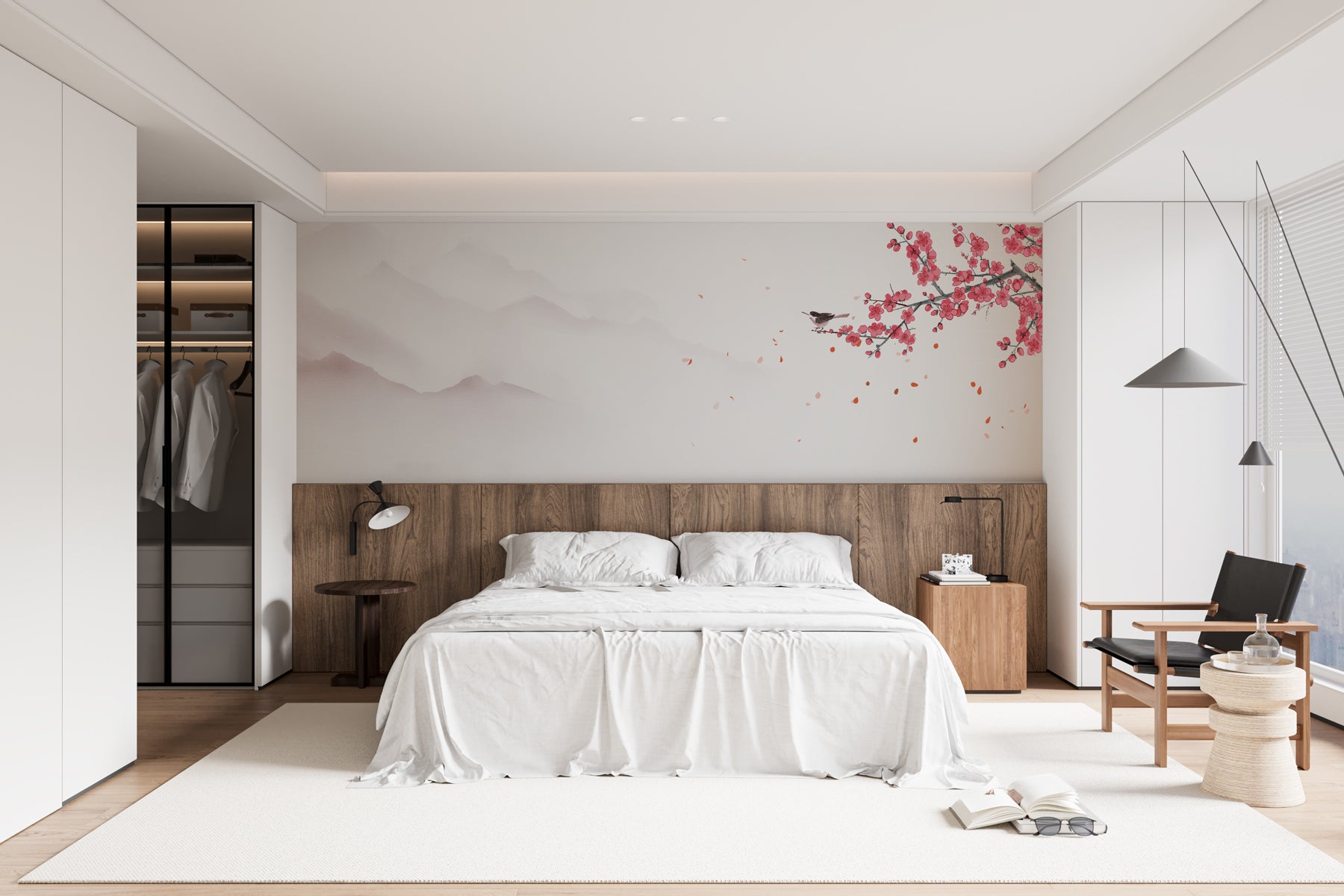 Papier peint harmonie zen sakura - panneau mural