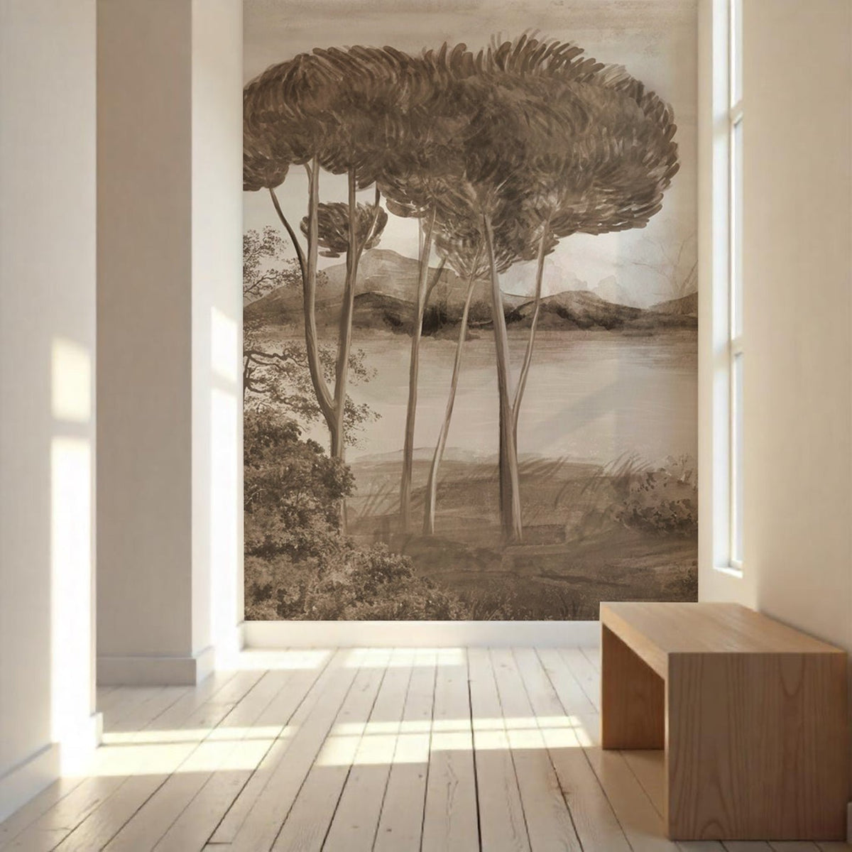 Papier peint panoramique méditerranéen Sépia