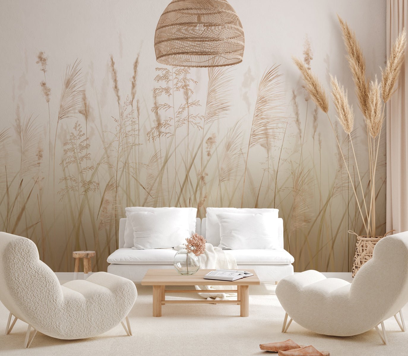 Papier peint fleur des champs de blé - Muralconcept