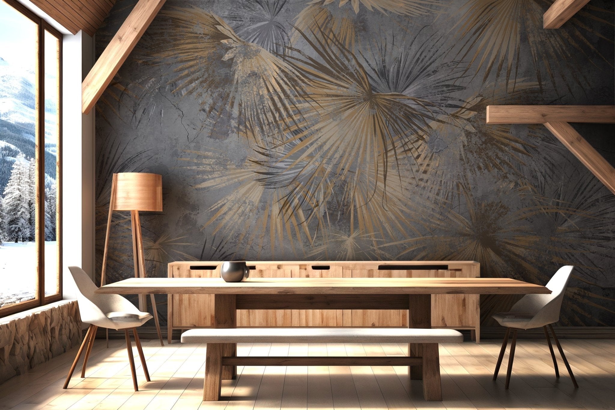 Papier peint panoramique palm vintage, XXL, tendance