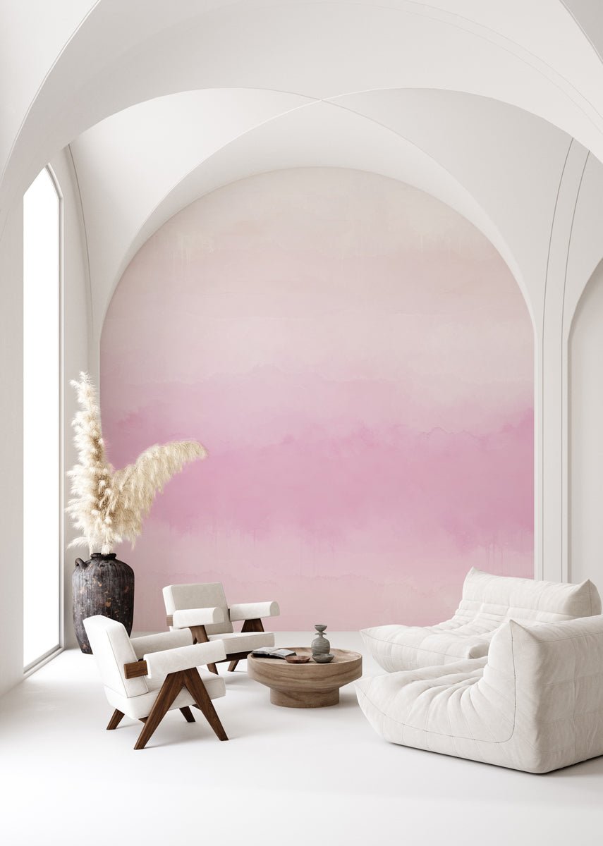 Papier peint panoramique dégradé rose