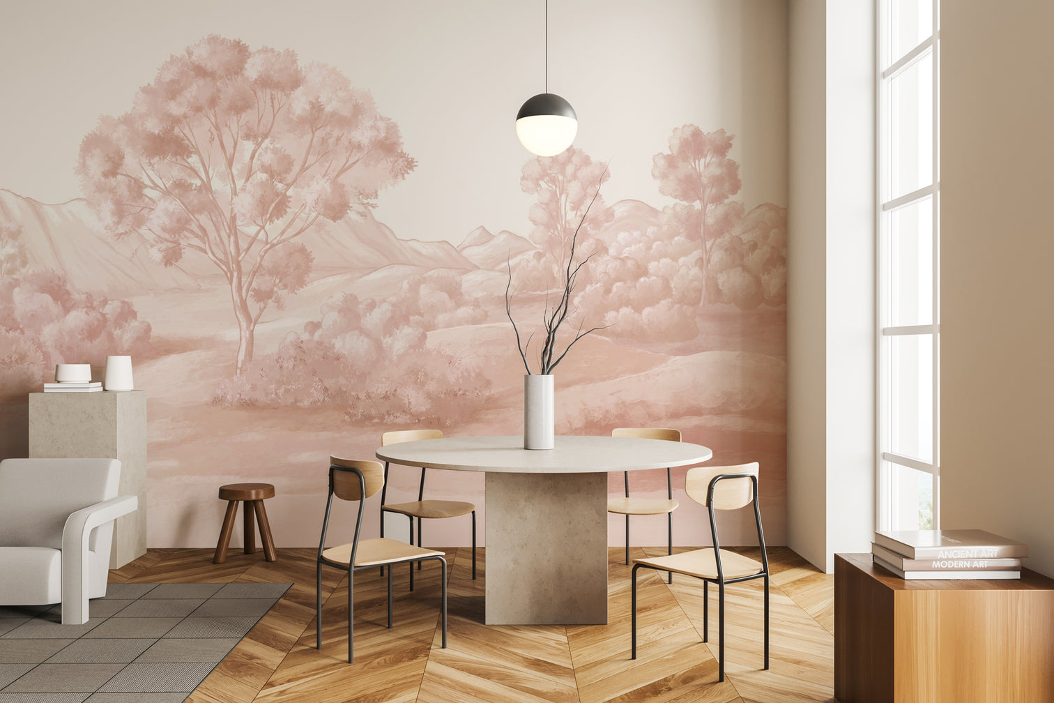 Papier Peint Terracotta Et Beige Tendance