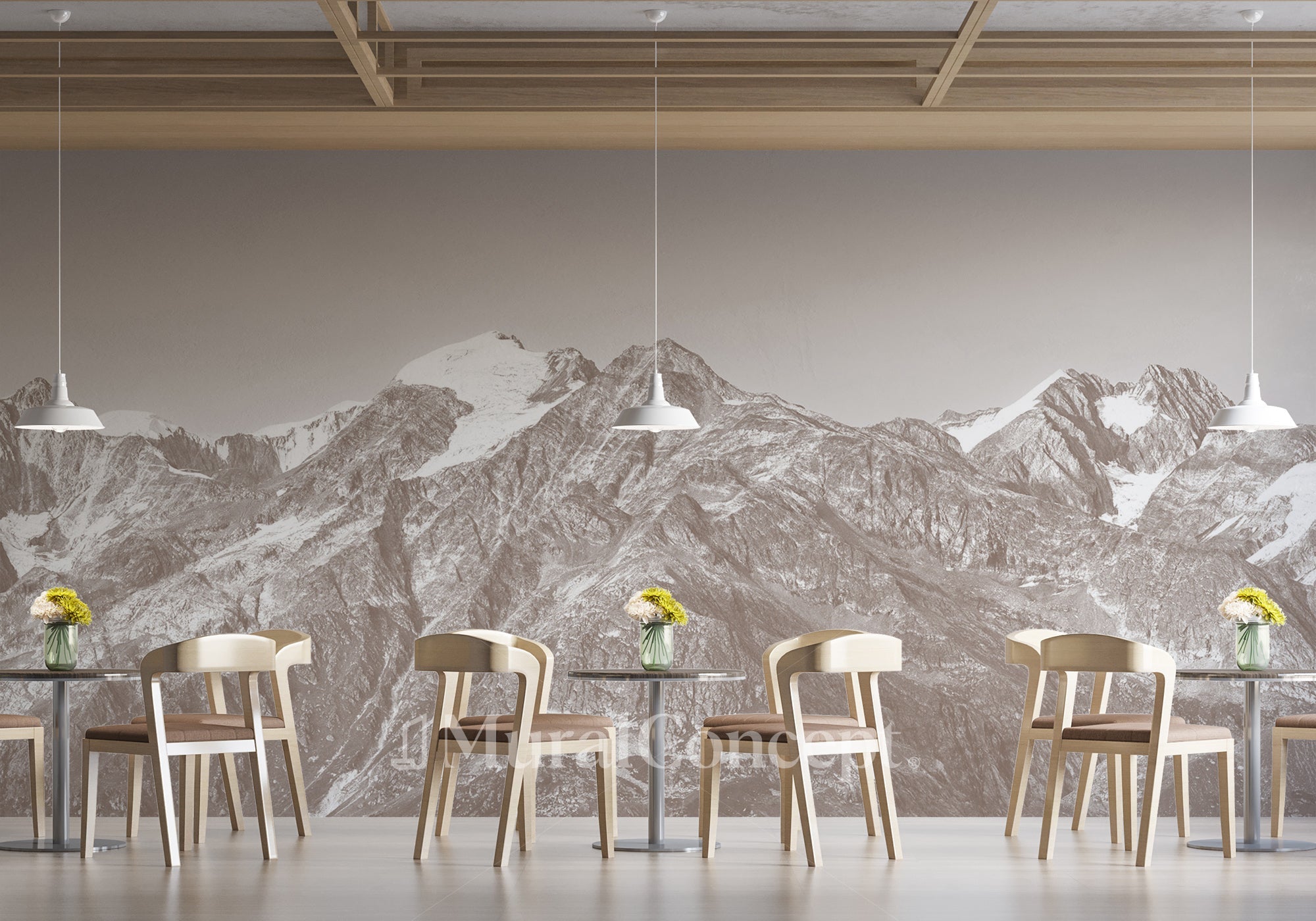 Papier peint restaurant montagne Haute-Savoie, XXL, tendance