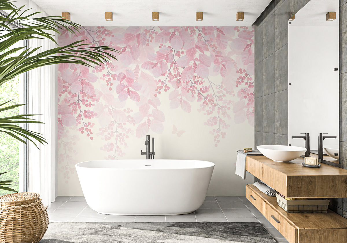 Papier peint salle de bain blooming aquarelle