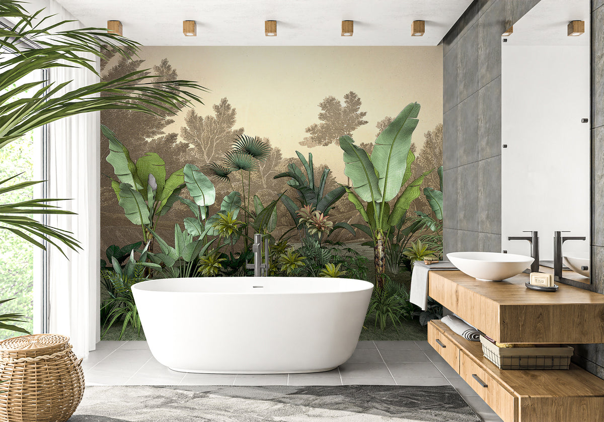 Papier peint salle de bain Jungle tendance indonésia