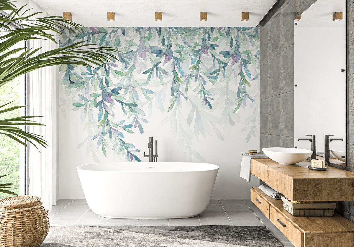 Papier peint salle de bain Végétal & Scandinave style