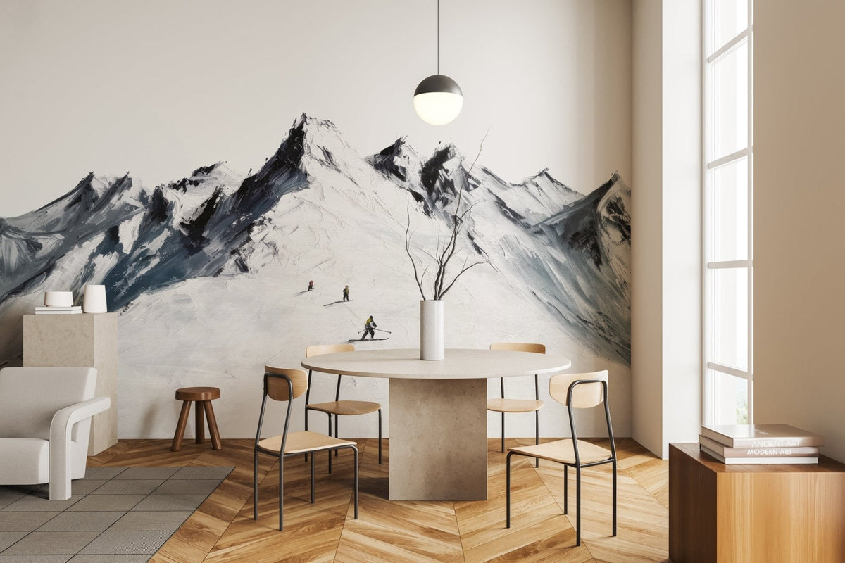 Papier peint ski alpinisme en montagne