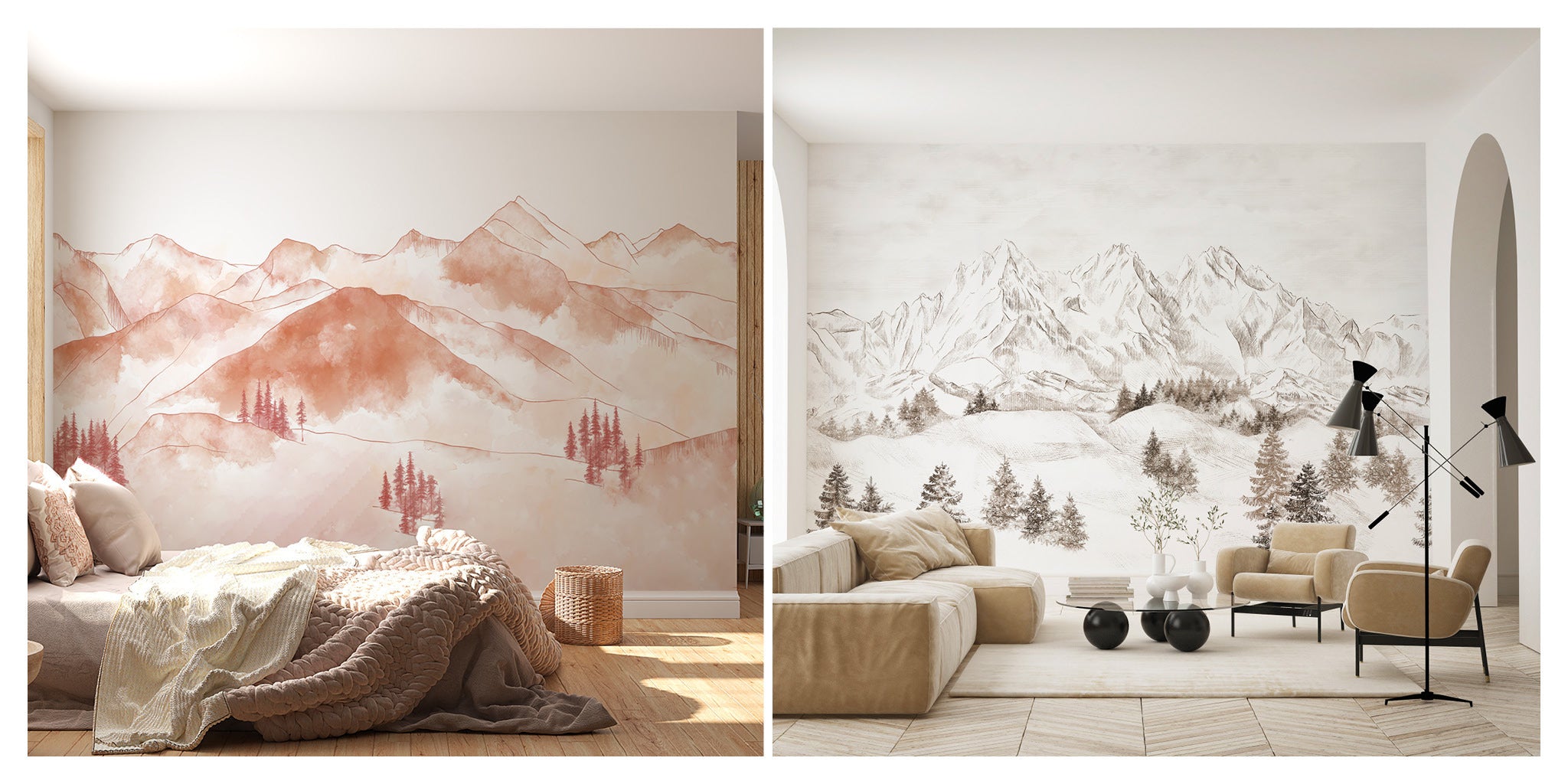 papier peint panoramique montagne annecy mountain mural