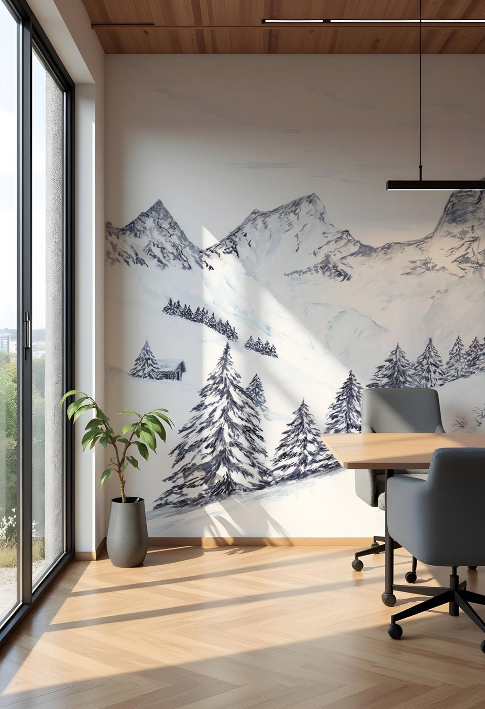 papier peint noir et blanc bureau pour les pros