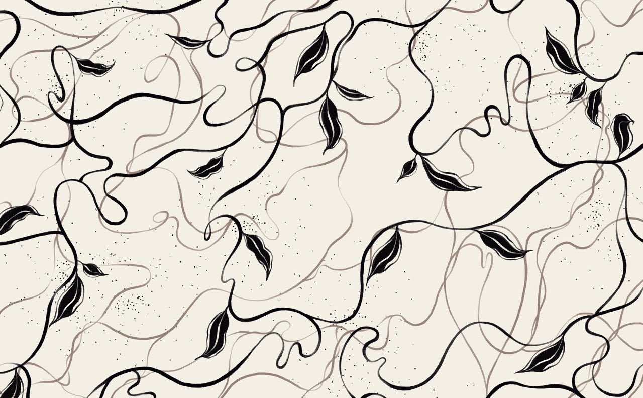 Papier peint végétal -  Lignes greige, XXL, tendance