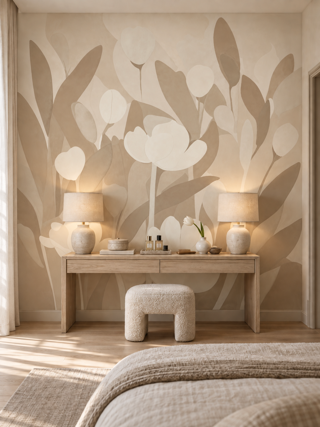 Papier peint panoramique bloom nude - Artiste peinture