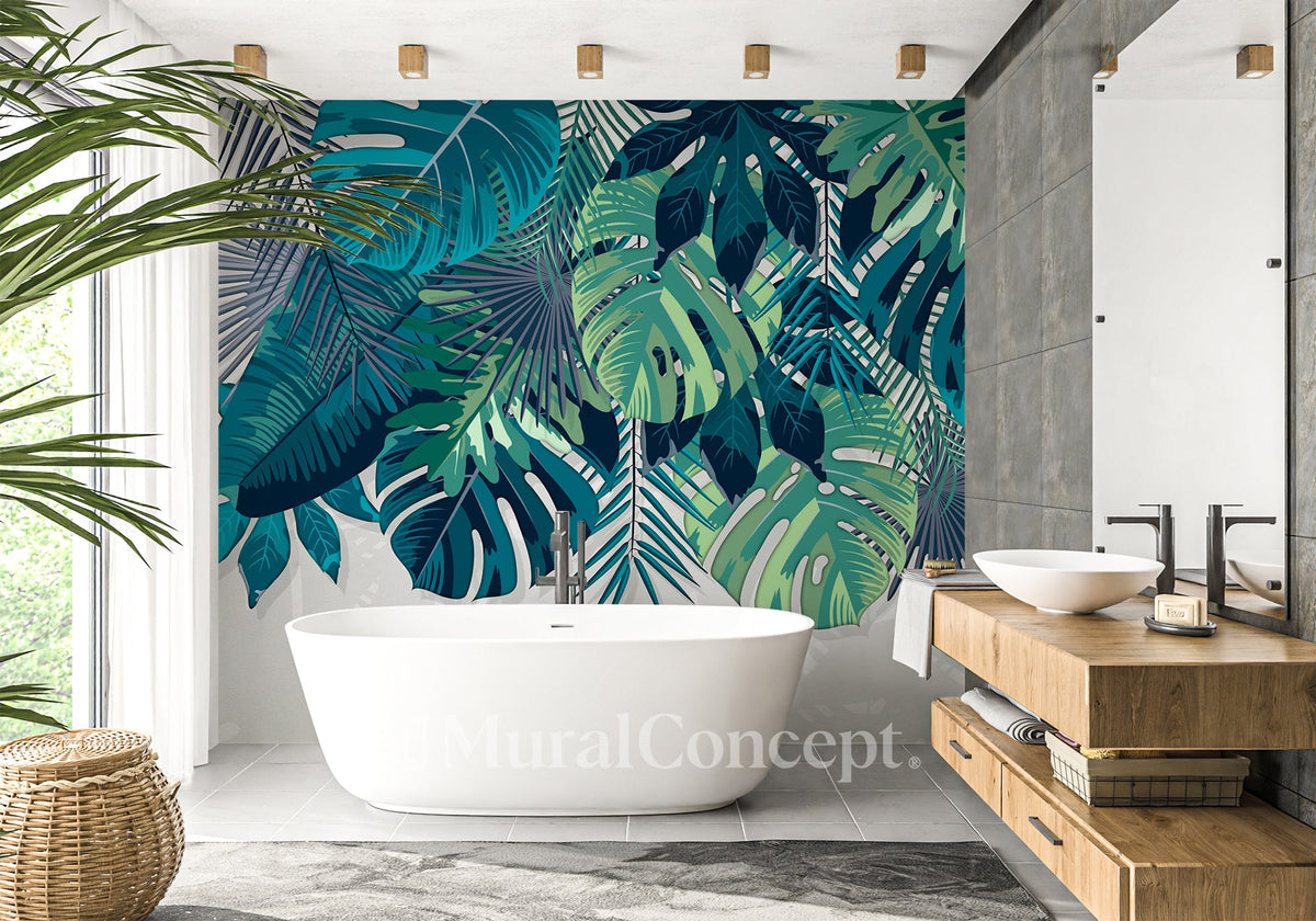 Papier peint salle de bain botanica graphique