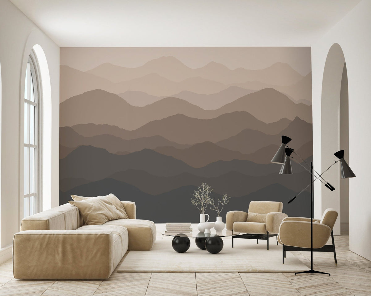 Papier peint panoramique dunes terracotta